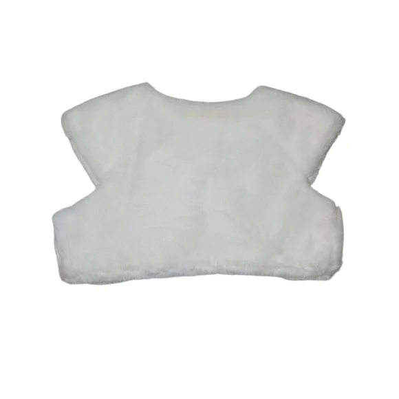 Jona Michelle Girls White Faux Fur Shrug Bolero Formal Size 4T - Picture 2 of 5